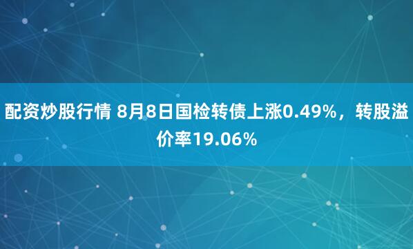 配资炒股行情 8月8日国检转债上涨0.49%,转股溢价率19.06%